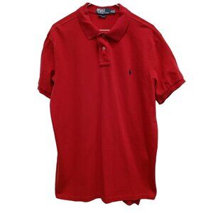 Polo By Ralph Lauren Mens Polo Shirt XL Red Embroidered Logo Custom Fit Preppy